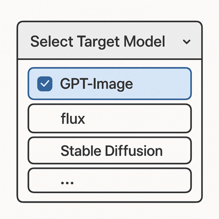 Select Target Model with Image to Prompt